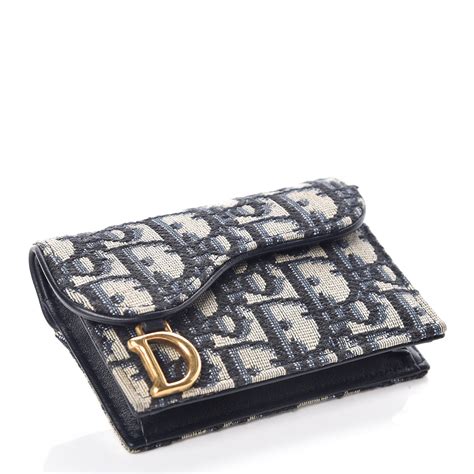 kaarthouder dior|Dior Saddle Card Holder Oblique Blue in Canvas with Brass .